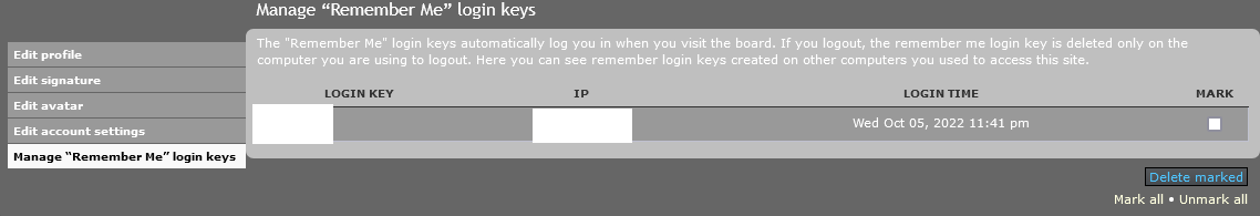 Manage Remember Me Keys